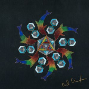 Rainbow Healing Dolphins Mandala by Gail Alexander